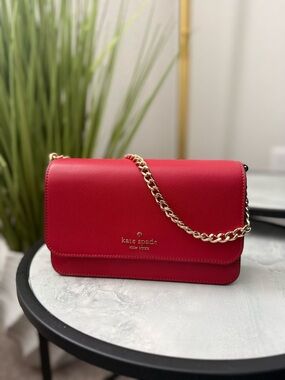 kate spade Red Leather Chain Crossbody Bag